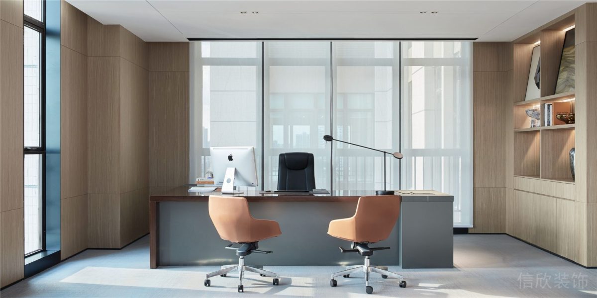 紅木原木風(fēng)桌板設(shè)計原木墻壁裝修辦公室裝修設(shè)計效果圖