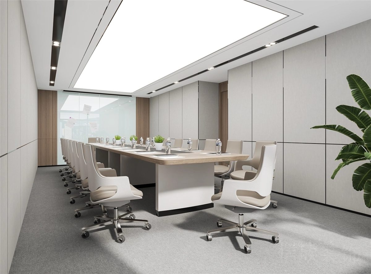 會(huì)議室裝修設(shè)計(jì)效果環(huán)形燈飾設(shè)計(jì)裝修地毯效果收納墻柜設(shè)計(jì)現(xiàn)代簡約