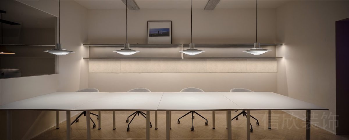 簡(jiǎn)約風(fēng)工位設(shè)計(jì)直線式長(zhǎng)桌效果設(shè)計(jì)實(shí)木地板裝修