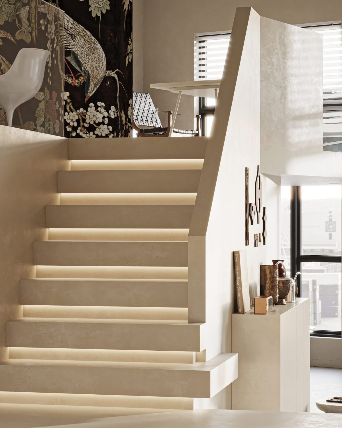 內(nèi)嵌式燈飾設(shè)計(jì)過(guò)道白色效果簡(jiǎn)約風(fēng)辦公室設(shè)計(jì)