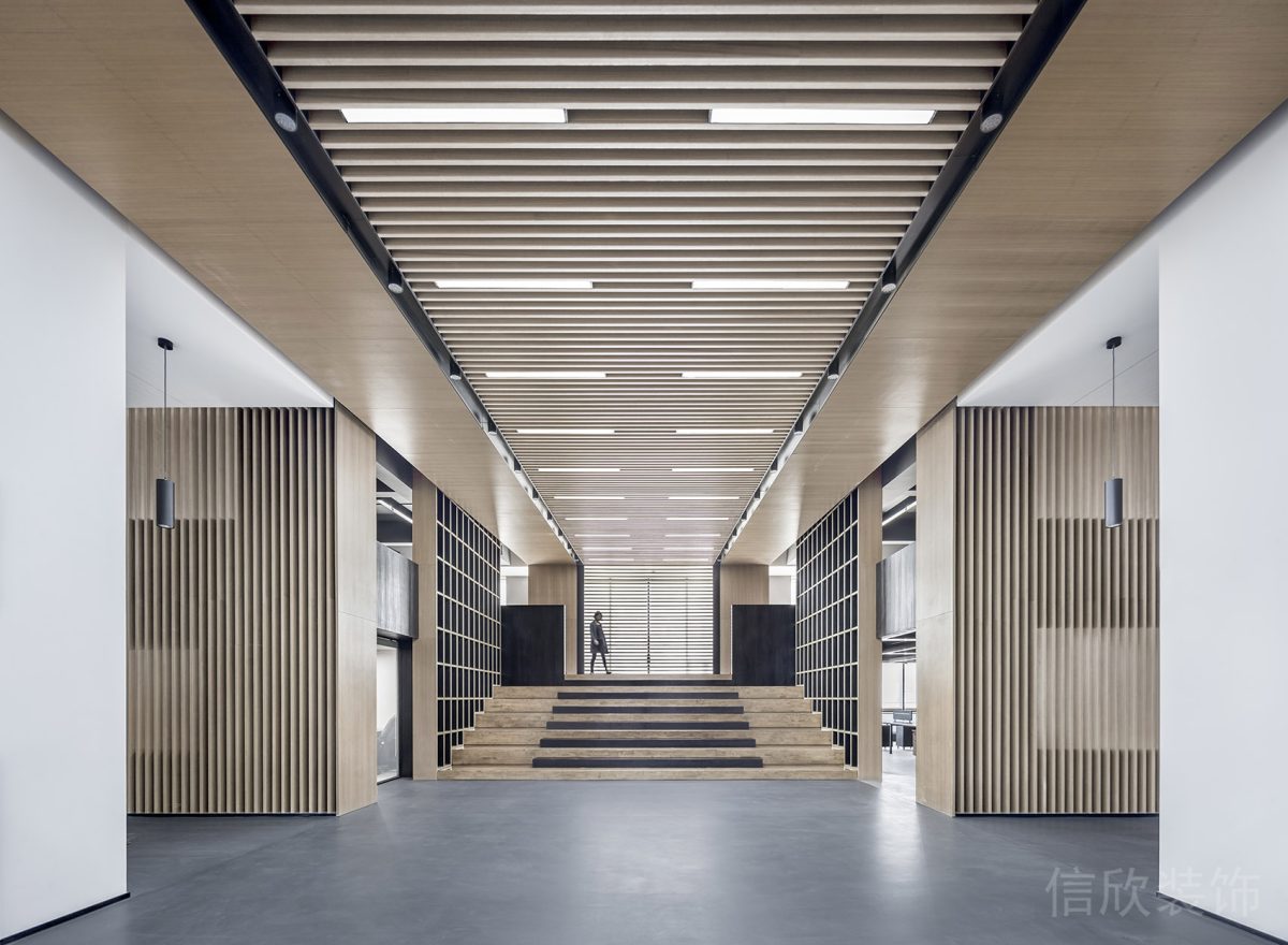 內嵌式黑色通道圓形射燈裝修灰色大理石瓷磚設計辦公室休息區(qū)設計效果圖