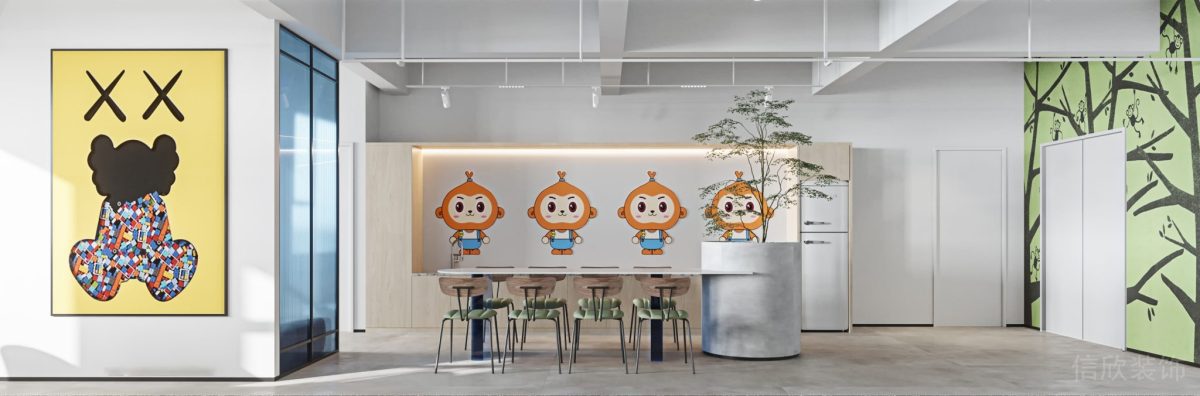 墻體藝術(shù)潮玩設(shè)計(jì)裝飾效果簡(jiǎn)約風(fēng)辦公室木質(zhì)休息區(qū)