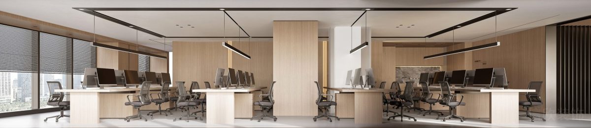 原木風·辦公室裝修設計多人研發(fā)工位裝修對稱式設計圖