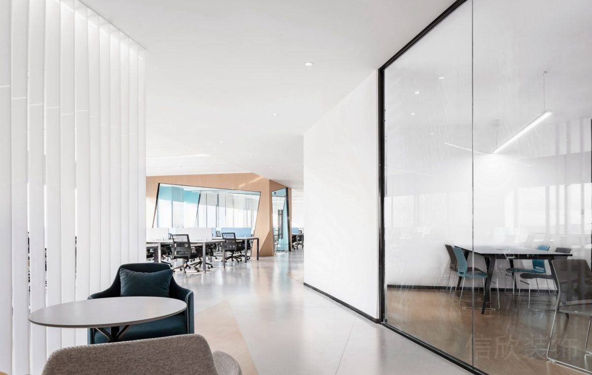 茶水間辦公室裝修設(shè)計(jì)鏤空墻體隔斷效果圖玻璃隔斷效果