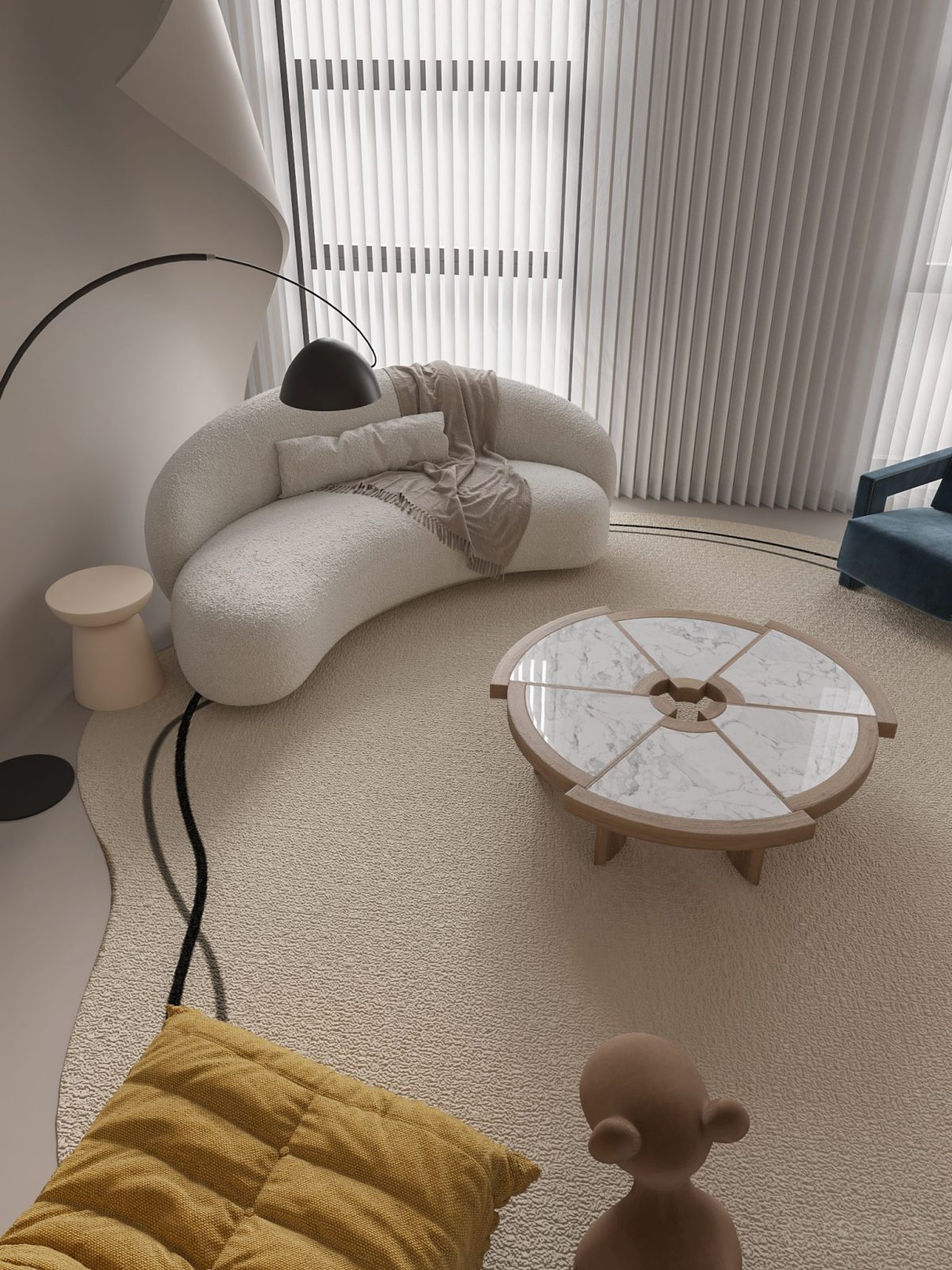 鏤空白色墻體隔斷茶幾洽談室美甲工作室裝修設(shè)計(jì)效果地毯奶油色系辦公室裝修北歐風(fēng)裝修圖