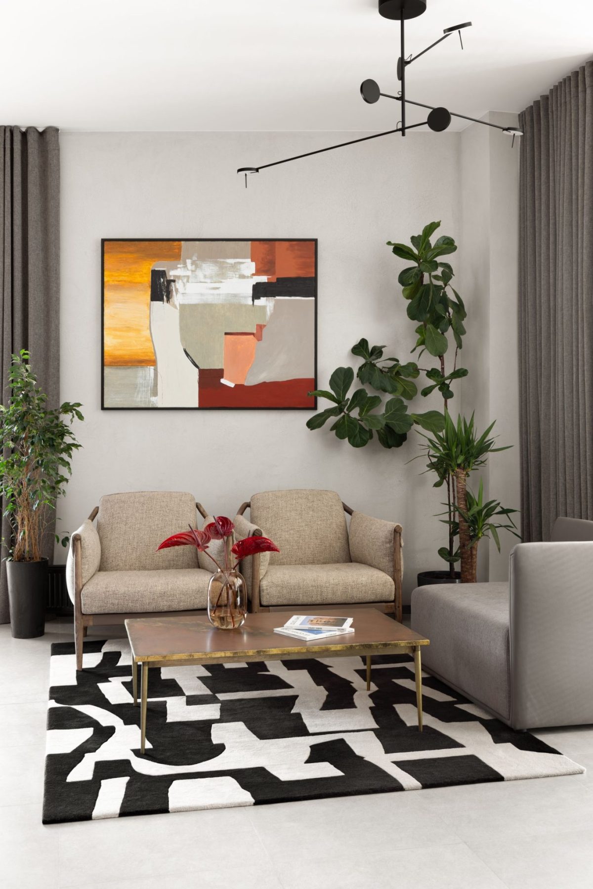 辦公室休閑洽談區(qū)黑白紋地毯