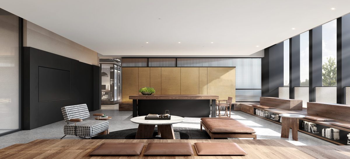 中式原木風(fēng)董事長辦公室實(shí)木家私